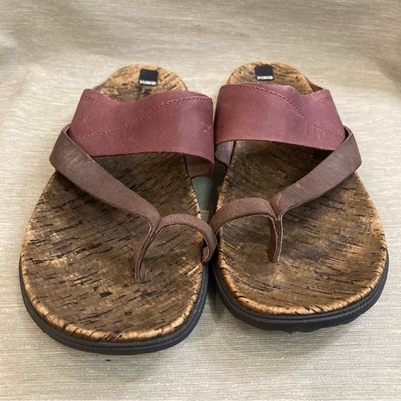 MERRELL Sz 9 Around Town Thong Slip On Neutral Colour Block Sandals - Picture 3 of 14